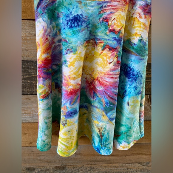 Off the Shoulder Coloful Floral Spring Summer Dress Size 12 - Picture 2 of 9